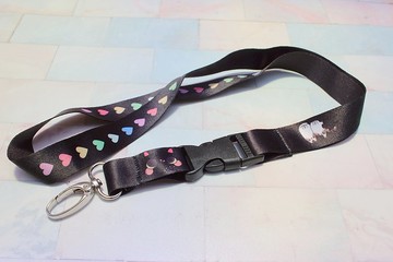 肉球識別證掛繩/手機掛帶/吊繩/識別帶-黑貓愛心