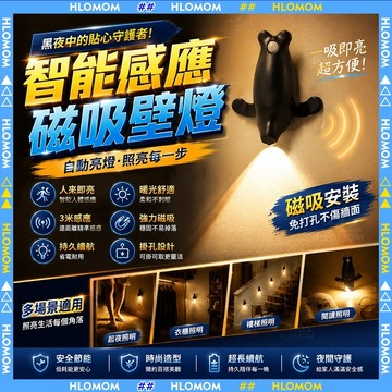 HLOMOM✨海獅人體感應燈 磁吸感應燈 感應玄關燈 櫥櫃燈 走廊燈 展示燈 節能燈 自動感應燈 LED小夜燈 紅外線