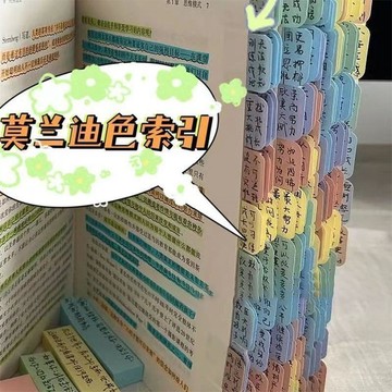 YOG-莫蘭迪標簽紙質索引貼透明標簽便簽貼紙活頁本目錄分類貼記號標記