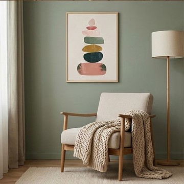 靜謐平衡 抽象色塊構成 視覺平衡藝術微噴沉靜層次掛畫 居家裝飾