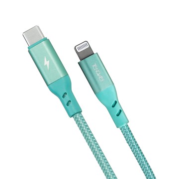 騰緯 MFI認證 Type-C-Lightning PD快充魚絲線 適用於所有APPLE產品  1.2m  綠色  1條