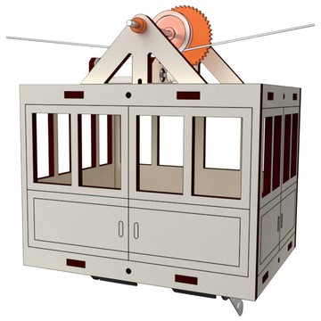 「科探旅科學小實驗」科學小製作科技DIY學生手工發明觀光纜車吊籃模型器材教育材料包