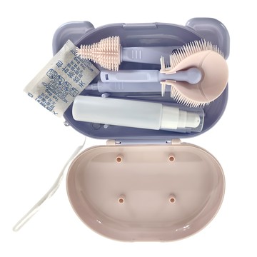 城市漫遊 奶瓶刷旅行組 粉紫色 PP、PE、304不鏽鋼、食品級矽膠  1組