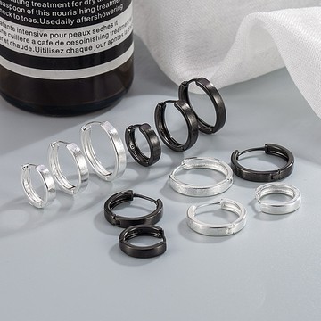 Sweet Air D4306 日韓流行耳飾 S925銀針 簡約磨砂圈圈造型 針式耳扣 耳針 耳環