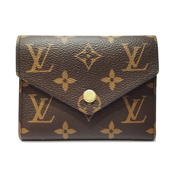 Louis Vuitton M62360 經典Victorine系列經典Monogram帆布三折暗釦短夾(粉色)