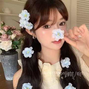 法式髮夾🍓春夏浪漫櫻花髮夾女可愛甜美氛圍感發卡森系度假旅遊拍照花朵髮飾圈 髮夾 髮束 髮飾髮夾 優雅髮夾 亞光金髮夾