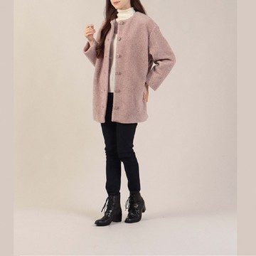 agnes b . To b. 女裝 無領落肩毛絨大衣(多色)