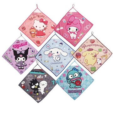 小禮堂 Sanrio 三麗鷗 方形擦手巾 (動作款) Kitty 酷洛米 人魚漢頓