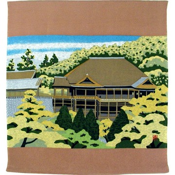 【絕版】京都風呂敷包巾-井堂雅夫 二巾-清水寺(縮緬)