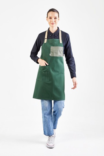 PEBBLE APRON - （松綠色、深綠色）工作服、制服