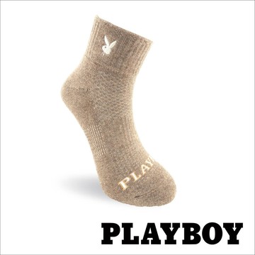【襪款任選3雙$299、7雙$588】PLAYBOY  刺繡純色機能運動女襪-棕(BF5719)