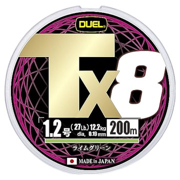DUEL TX8 PE線 1.2號 200m 五彩 H4335-5C 高強度耐磨 八股編織釣魚線  1個