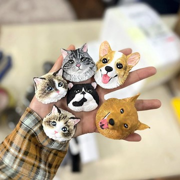 永遠陪伴🐾寵物冰箱貼 毛孩紀念品 寵物紀念 照片磁鐵 寵物造型客製 擬真寵物 壓克力磁貼 手繪貓咪頭像狗狗頭像寵物冰箱