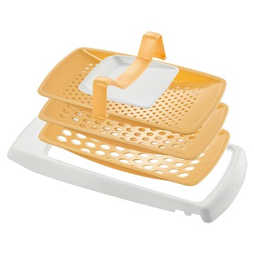 Tescoma 刮板+麵團塑形板3件組 PP塑料材質 耐熱100度C  橘色 + 白色  1組