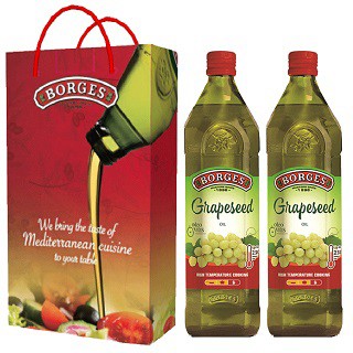 BORGES 葡萄籽油1L(1000ml) 二入禮盒