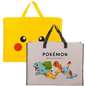 小禮堂 寶可夢 皮卡丘 方形防水拉鍊購物袋