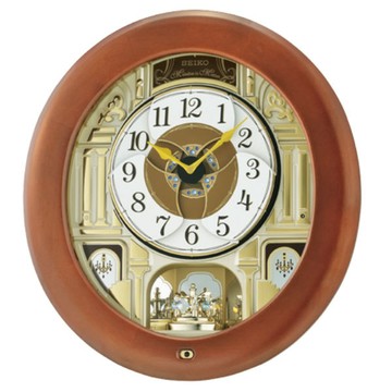 seiko SK037 精工鐘 (QXM340B) 古典優雅歐洲旋轉面盤圓形音樂鐘/47.3*43.5*10.6 cm｜樂天領券現折★全館特惠中★指定刷卡回饋10%
