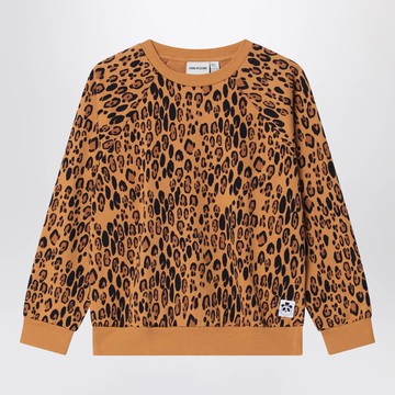 Organic cotton leopard print crewneck sweatshirt