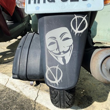 V怪客 面具 反光貼紙 一組含3張貼紙 汽機車貼紙 防水耐曬車貼