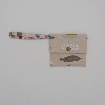 錢包-淺色羽毛-附手繪包裝