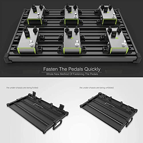 Guitto ギターエフェクター ペダルボード クランプブロック固定効果ペダルボードアルミニウム合金超軽量キャリングバッグ付き (中)