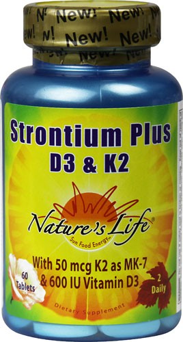 Nature's Life Strontium Plus D3 & K2 60 Tablets