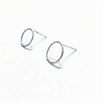 │幾何│紋理圈圈 • 純銀耳環 • 耳夾 • 抗過敏 • 生日禮物