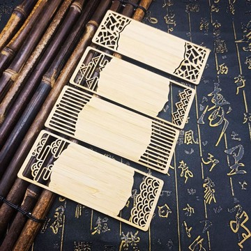 臺灣發貨>空白竹片書籤竹片中國風窗櫺掐絲景泰藍底板DIY竹板材料刻字WKS
