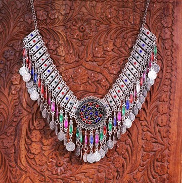 【首飾】阿富汗/普什圖民族風/老銀頭飾項鏈耳環