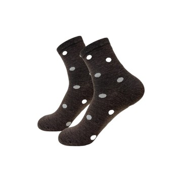 D&G 羊毛點點襪-咖啡 D550 中筒襪