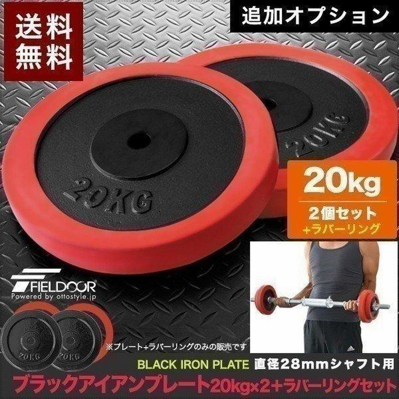 20KG 鉄製 バーベルプレート 28mm 2枚