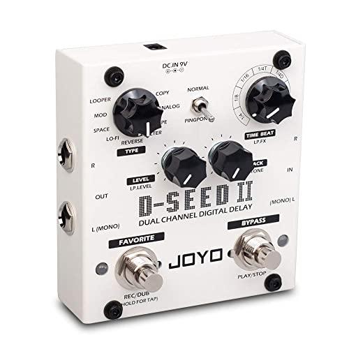 JOYO D-SEED-IIマルチペダル効果・ステレオルーパーエフェクトディレイペダルエフェクトエレキギターデュアルチャンネル8デジタルディレイモード用