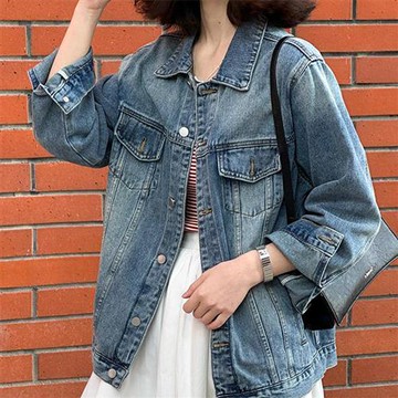 【巴黎精品】現貨+預購 韓版棉外套棉服簡約夾克寬鬆大碼百搭休閒女裝-排扣牛仔女外套a1kt66