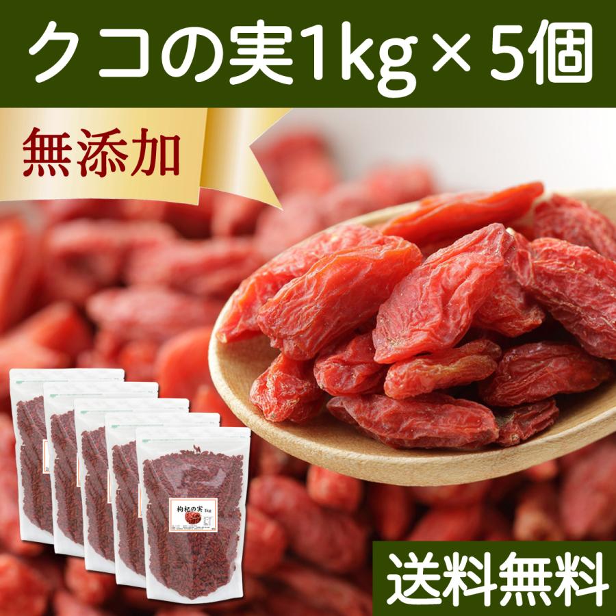 クコの実 1kg×5個 ゴジベリー くこの実 無添加 クコ茶 ドライ 送料無料