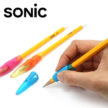 握筆器 日本 SONIC  3入三角習字握筆器 - 附鉛筆帽 ( SK-470 )【領券800折50最高再折千】12/31止