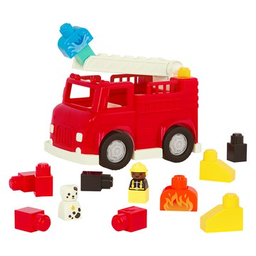 battat 樂波島 飛奔救火車 積木玩具 1歲以上  1組