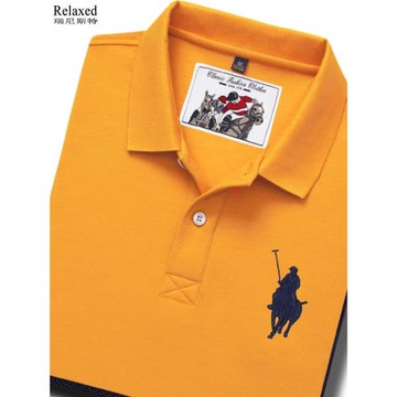 品牌男裝帶領長袖T恤男士大馬標POLO衫保羅翻領T有領體恤上衣秋季