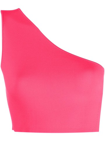 Victoria Beckham - one-shoulder crop top - women - Polyester/Polyamide/Spandex/Elastane - 6 - Pink