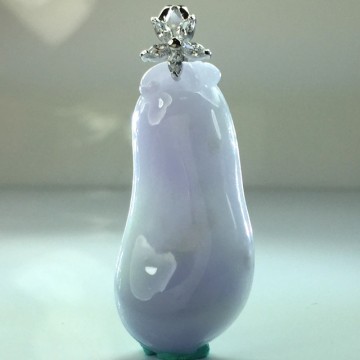 【森茂珠寶】緬甸天然翡翠A貨 春帶彩福瓜墜子 F1834