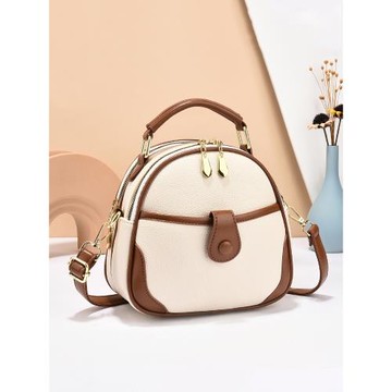 今年流行包包2024夏季新款斜挎包米白小圓包休閑小包包手提包軟輕