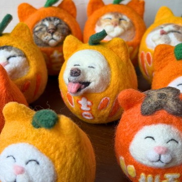 【客制化禮物】橘子達摩不倒翁/鬍鬚收集器/寵物訂製