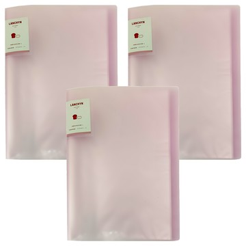 Lan CHYn 連勤牌文具 30頁資料簿 PP果凍色系小背卡 LC-8130  3本  果凍粉紅