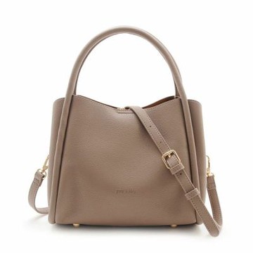 FIRANO-曲線皮革兩用包(咖褐色)