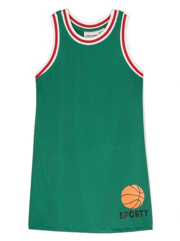 Mini Rodini - Basketball mesh tank dress - kids - Recycled Polyester - 104-110 - Green