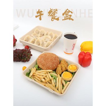 可降解一次性紙漿環保飯盒午餐盒外賣餐盒天地蓋沙拉盒50套定logo