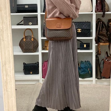 CELINE 兩用包 馬車圖案 PVC 棕色 金色五金 - 01473