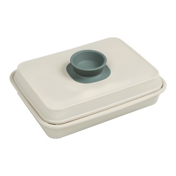 Inkok 矽膠微波爐烤箱容器組 (含蓋子) 橄欖綠  1組