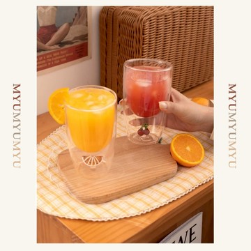 隔日到貨｜立體水果造型雙層玻璃杯 大容量耐熱水杯 可微波冷熱飲杯 透明玻璃杯｜MYUMYU 沐慕家居 台灣