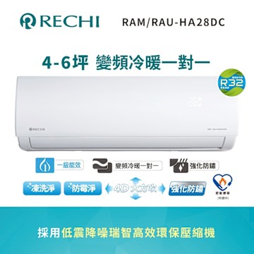 RECHI 聲寶瑞智 4-6坪 一級變頻冷暖空調[箱損新品}送基本安裝+舊機回收