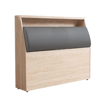 IHouse-保羅 單大3.5尺貓抓皮軟枕靠墊 收納插座床頭箱(台灣製木心板)梧桐